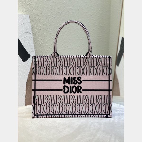 Designer Miss Dior Allover 1:1 Mirror Book Tote pink