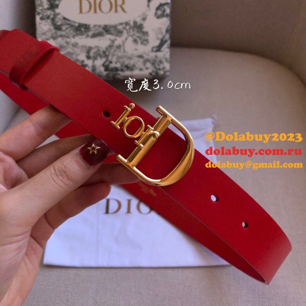 High Quality Christian Dior AAA Belts red/black/brown 30mm 1:1 Mirror