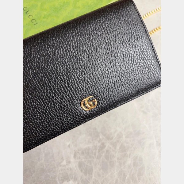 TOP LUXURY GUCCI High Quality bagS 497985 MARMONT LEATHER MINI CHAIN WALLETS BAG