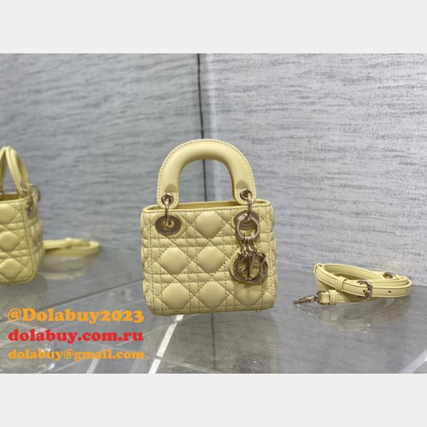 Luxury Fashion Dior Micro Lady 1:1 Mirror 12CM Bag