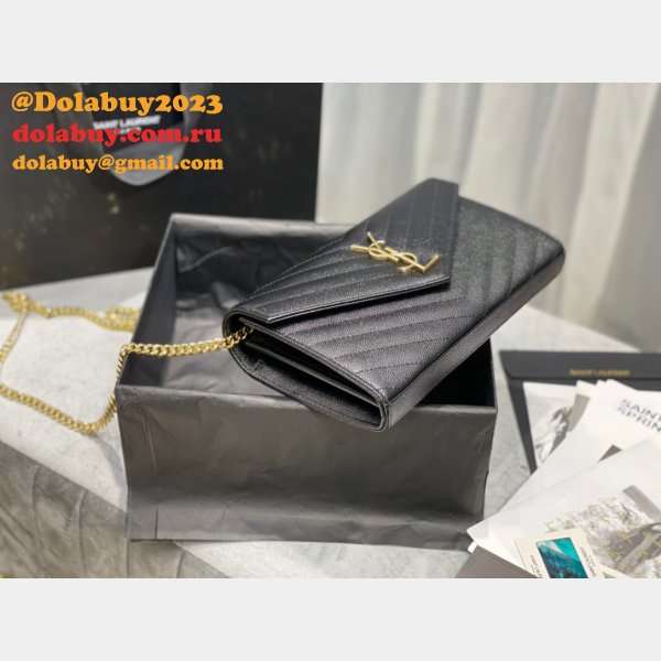 Top Sales Top Quality Saint Laurent 377828 Matelasse Chain Wallet Cassandre