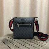 UK Gucci 1:1 Mirror Black GG Supreme Small Messenger 523599 Bag