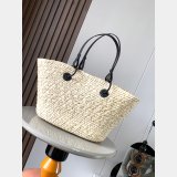 7 Star loewe Anagram Basket bag in iraca palm and calfskin 8008