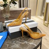 Replica Aquazzura Copy Pointed Toe Rhinestone Sandals Heel Shoes