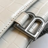 Knockoff Balenciaga White Hourglass Leather Top Handle Bag