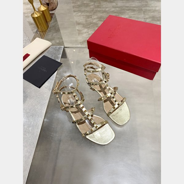 Copy VALENTINO ROCKSTUD FLAT CALFSKIN SANDAL WITH STRAPS