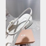 Miumiu Luxury T Block Heel Mary Jane Copy Sandals