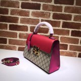 Gucci Knockoff 453188 GG Supreme Padlock Small Top Handle Bag