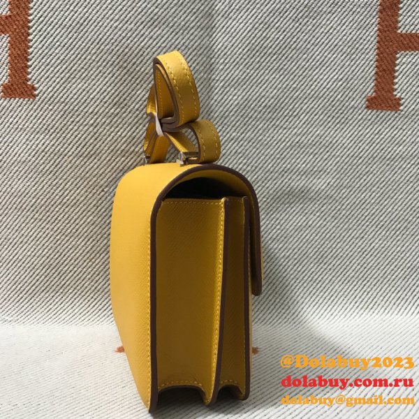 Hermes Constance Bag 18cm Epsom Leather Yellow High Quality bag