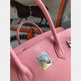 Hermes Birkin Epsom leather Handbags Pink Silver Knockoff