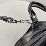 High Quality bag Balenciaga cuag black crocodile bag