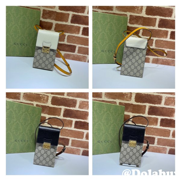 Wholesale Best Gucci 658229 Padlock mini bag in beige and ebony GG Supreme