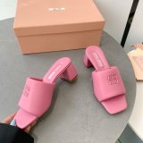 Miu Miu Fashion Bread Slippers Heel Sandals Shoes