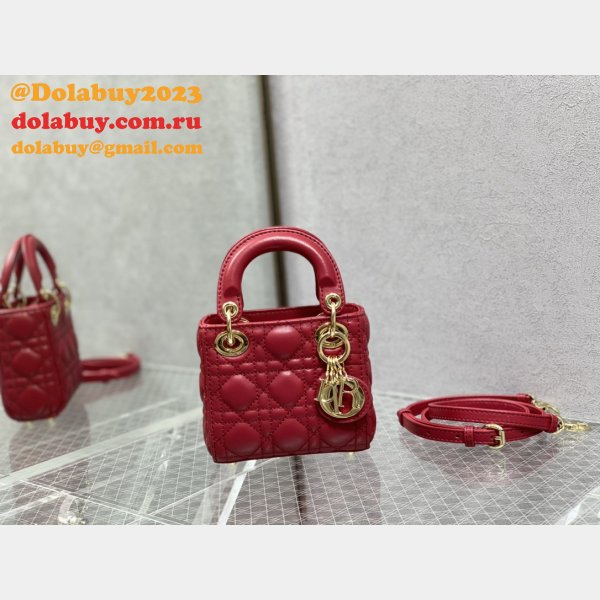 Luxury Fashion Dior Micro Lady 1:1 Mirror 12CM Bag