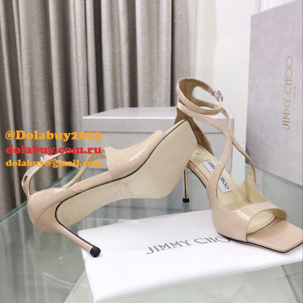 Azia 110 Patent Leather Sandal Inspired Jimmy Choo Heel: 8.5 cm Shoes