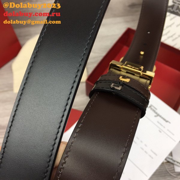 Copy Designer Salvatore Ferragamo 35 mm Black Belts