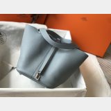 Designer Hermes Picotin Bags 18/22CM Silver Copy Best Online