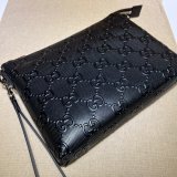 Designer Gucci 7 Star 696009 GG embossed Black messenger bag