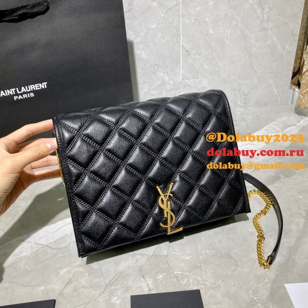 Duplicates Saint Laurent Becky Large chain bag in quilted lambskin