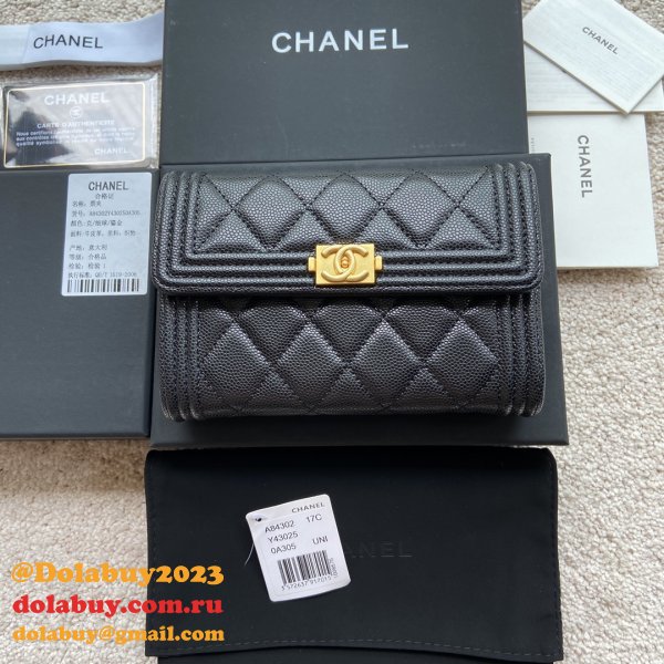 Designer CC Luxury trifold wallet A84302