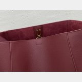 Women's Sangle bucket Designer Celine bag Wine red grained calfskin