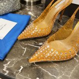 Replica Aquazzura Copy Pointed Toe Rhinestone Sandals Heel Shoes