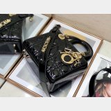 Knockoff DIOR LADY MY ABC Wholesale PATENT LEATHER HANDBAG 20cm