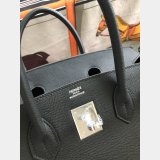 Hermes Birkin Epsom leather Handbags Black Silver Fashion