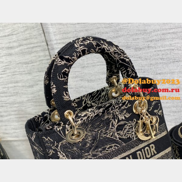 Perfect 1:1 Christian Dior 7 Stars Lady Best 24CM Black Bag