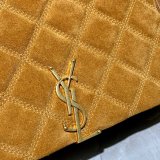 Saint Laurent Becky Small Brown Monogram 7 Star Quilted Shoulder