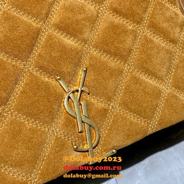 Saint Laurent Becky Small Brown Monogram 7 Star Quilted Shoulder