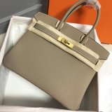 Hermes Birkin 35cm Togo leather Handbags Grey Top Quality