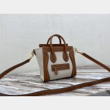 Brown/White Celine Micro Luggage Tote Bag Perfect