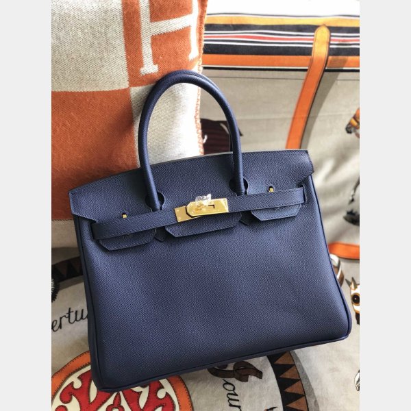 Hermes Birkin Epsom leather Handbags Dark blue Fashion