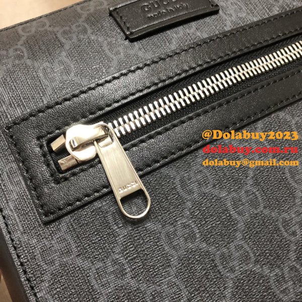 UK Gucci 1:1 Mirror Black GG Supreme Small Messenger 523599 Bag