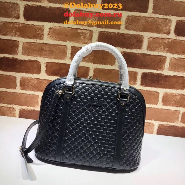 7 Star Gucci Copy Leather Convertible Micro GG Dome 449663 Bag