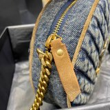 Saint Laurent Top Quality Vinyle round camera bag 610436 chevron-quilted