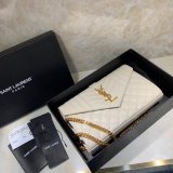 YSL Duplicate Saint Laurent Envelope Wallet on Chain WOC 620280 White Bag