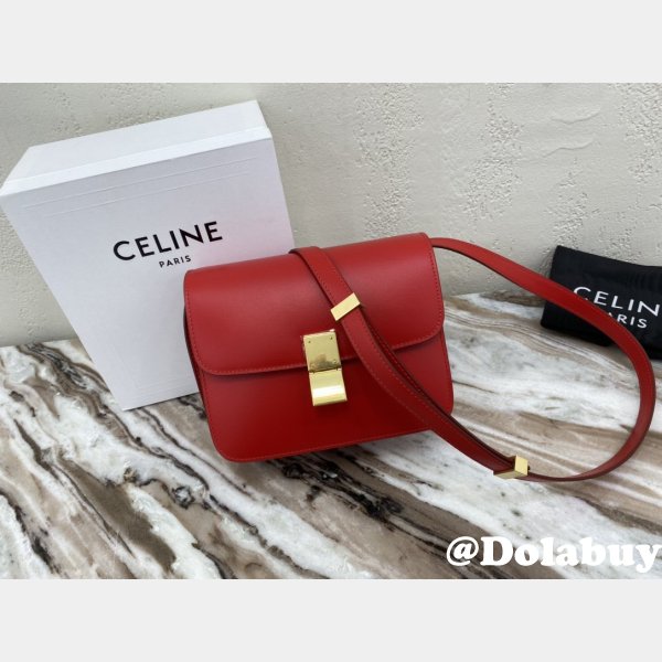 Celine High Quality bags Teen Classic Box Red Bag