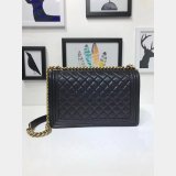 Fake CC Le Boy Cheap Mall Black Bags Caviar 28cm