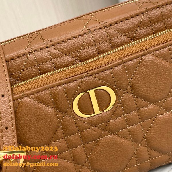 High Quality Dior Caro Bag Brown Supple Cannage Calfskin Fashion