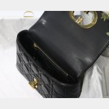 Copy Dior Caro 20cm Bag Black Supple Cannage Calfskin