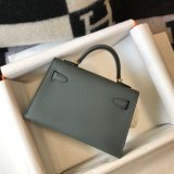 Hermes Duplicate Mini Kelly Epsom leather ArmyGreen Bags