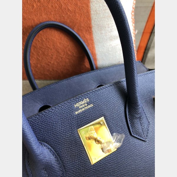 Hermes Birkin Epsom leather Handbags Dark blue Fashion