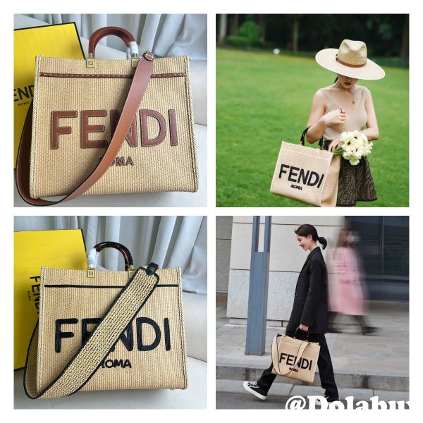 UK Fendi Summer Raffia Shopping Bag Wholesale