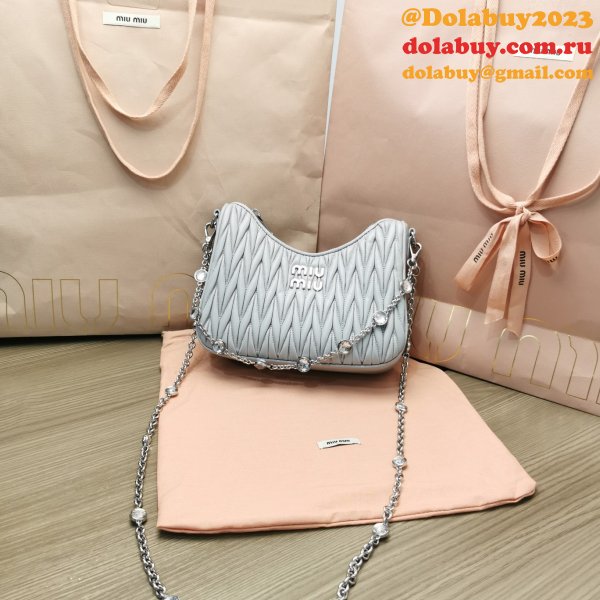 Best 2024 Perfect Miu Miu Matelasse 5BH211 Quality Fake Bag