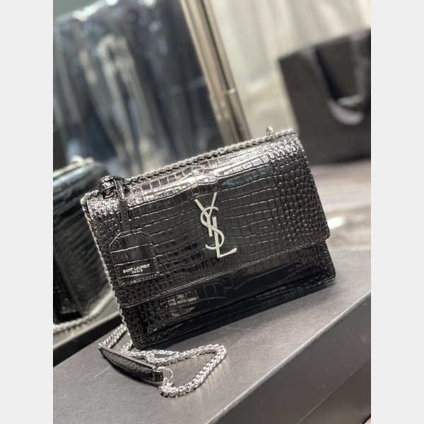 Copy YSL SUNSET BAG 22CM 422906 CROCO