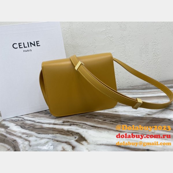 Celine Leather Teen Classic Bag in Yellow 7 Star