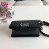 Luxury CC V Le Boy Copy 7 Star Black Bags lambskin 20cm