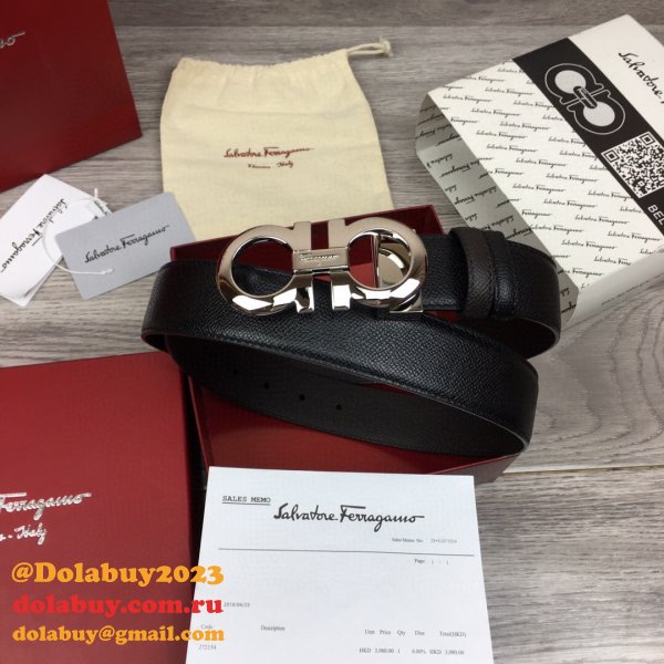 Ferragamo Belts Perfect High Quality Perfect 35 mm Black